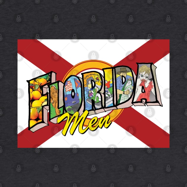 Florida Flag with FL Men Logo by Florida Man News Podcast and Florida Men Podcast